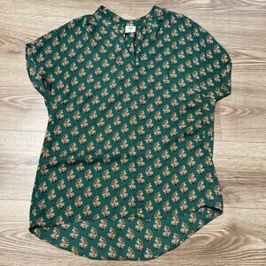 CABI Women’s Green Floral Top Blouse Size Small (A20)